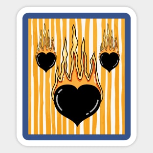 Flames Burning Heart On Fire Sticker